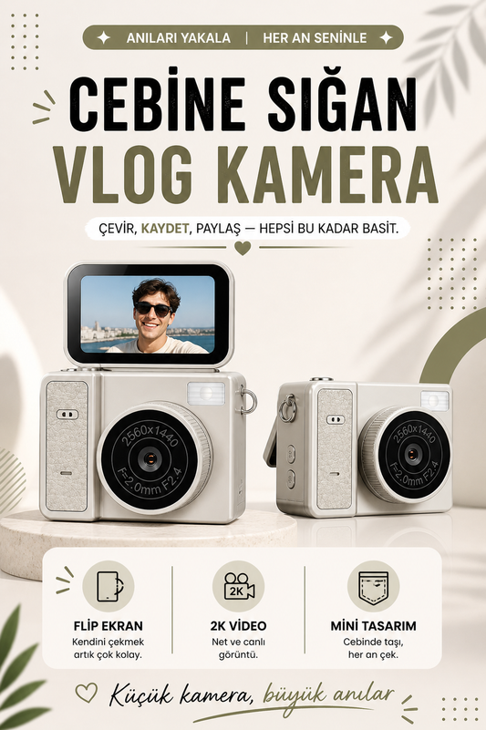Mini Kamera Retro Nano Cam: 2K & 48MP